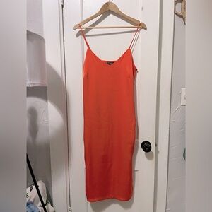 Bright Orange “silk” dress